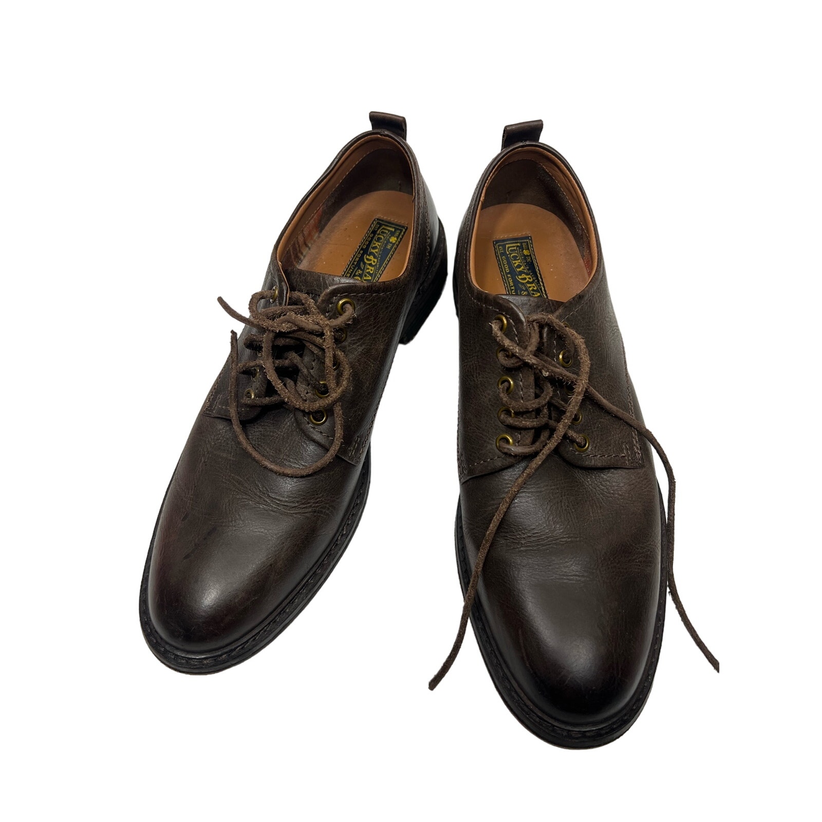Lucky Brand Hogan Leather Derby 11520308 Brown Lace Up Oxfords Mens Us 9 Lucky Brand Hogan Leather Derby 11520308 Brown Lace Up Oxfords Mens Us 9